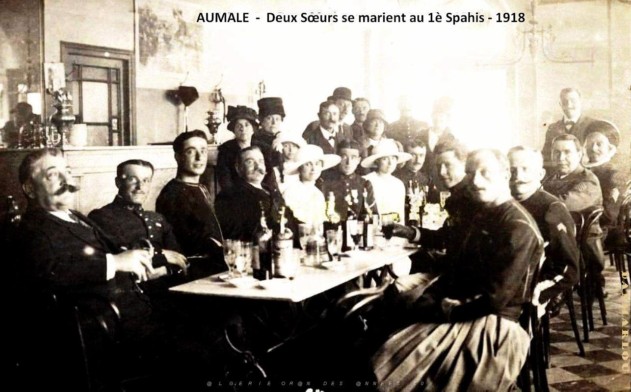 Aumale - Deux Soeurs se marient au 1er Spahis - 1918.jpg